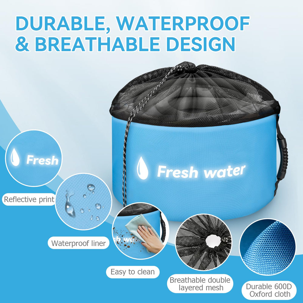 Tecreddy open bag showing PVC waterproof liner keeping contents dry benefit