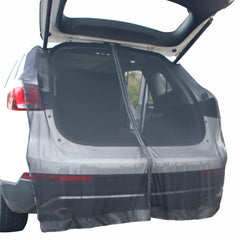 TECUUL front view tailgate screen installed showing bug-free ventilation