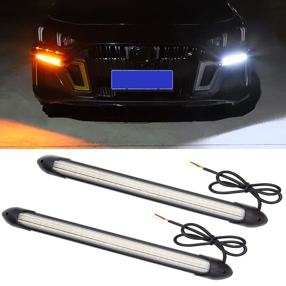 TEKSHINNY front-mounted pair showing modern DRL styling and improved visibility