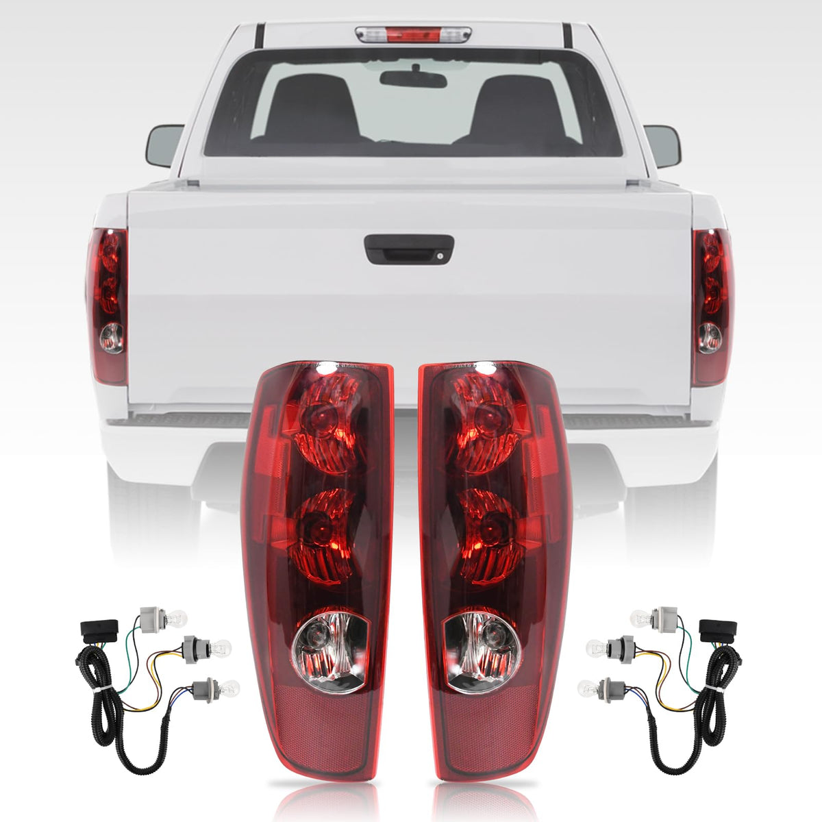 Tektend front view of tail light assembly, clear lens for factory look