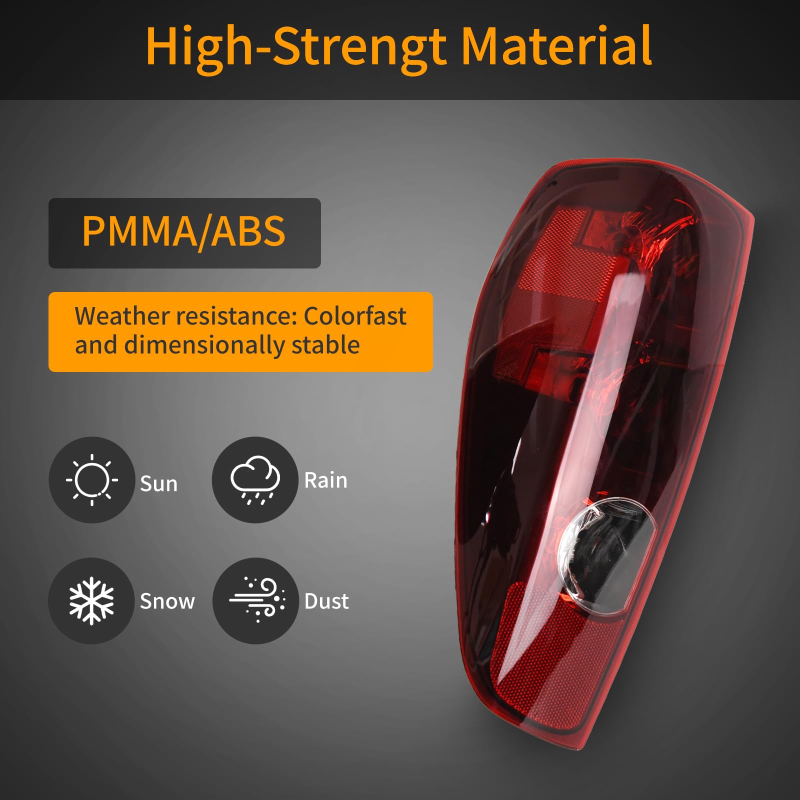 Tektend tail light next to ruler, accurate size and mounting alignment