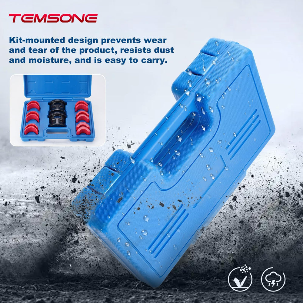 TEMSONE case interior with molded slots for neat storage and moisture protection