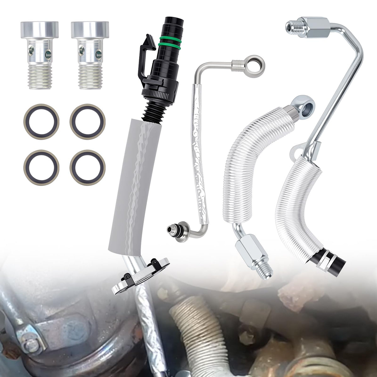 TEMSONE front packaging showing full turbo line kit and easy identification