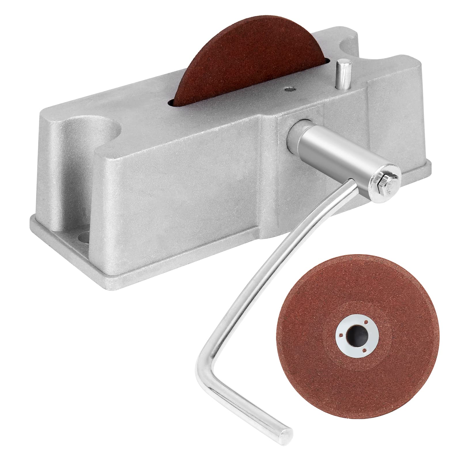 TEMSONE front view of filer showing clamp and handle, clear workshop benefit