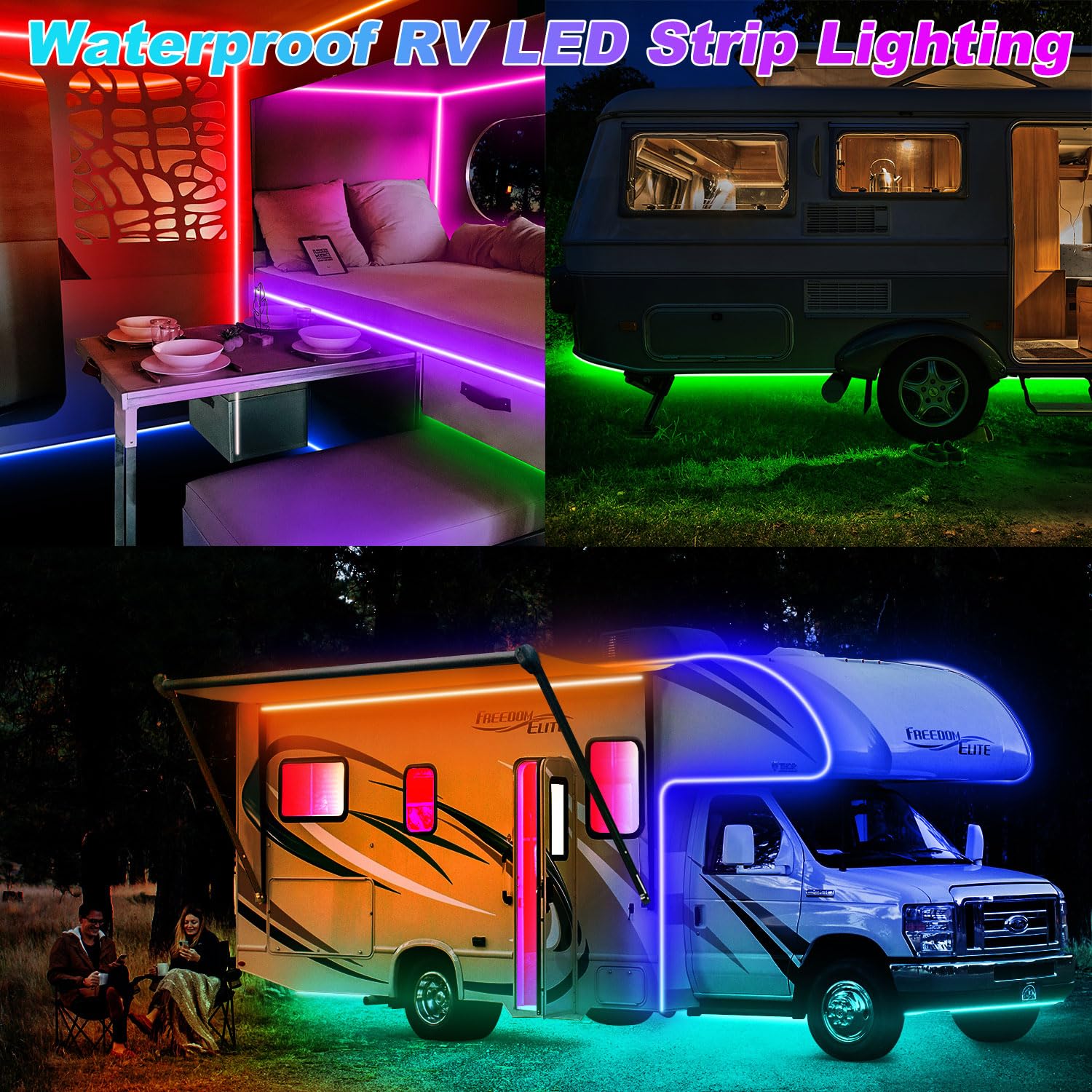 TENDIST lighting around campsite creating festive atmosphere and music-sync ambiance