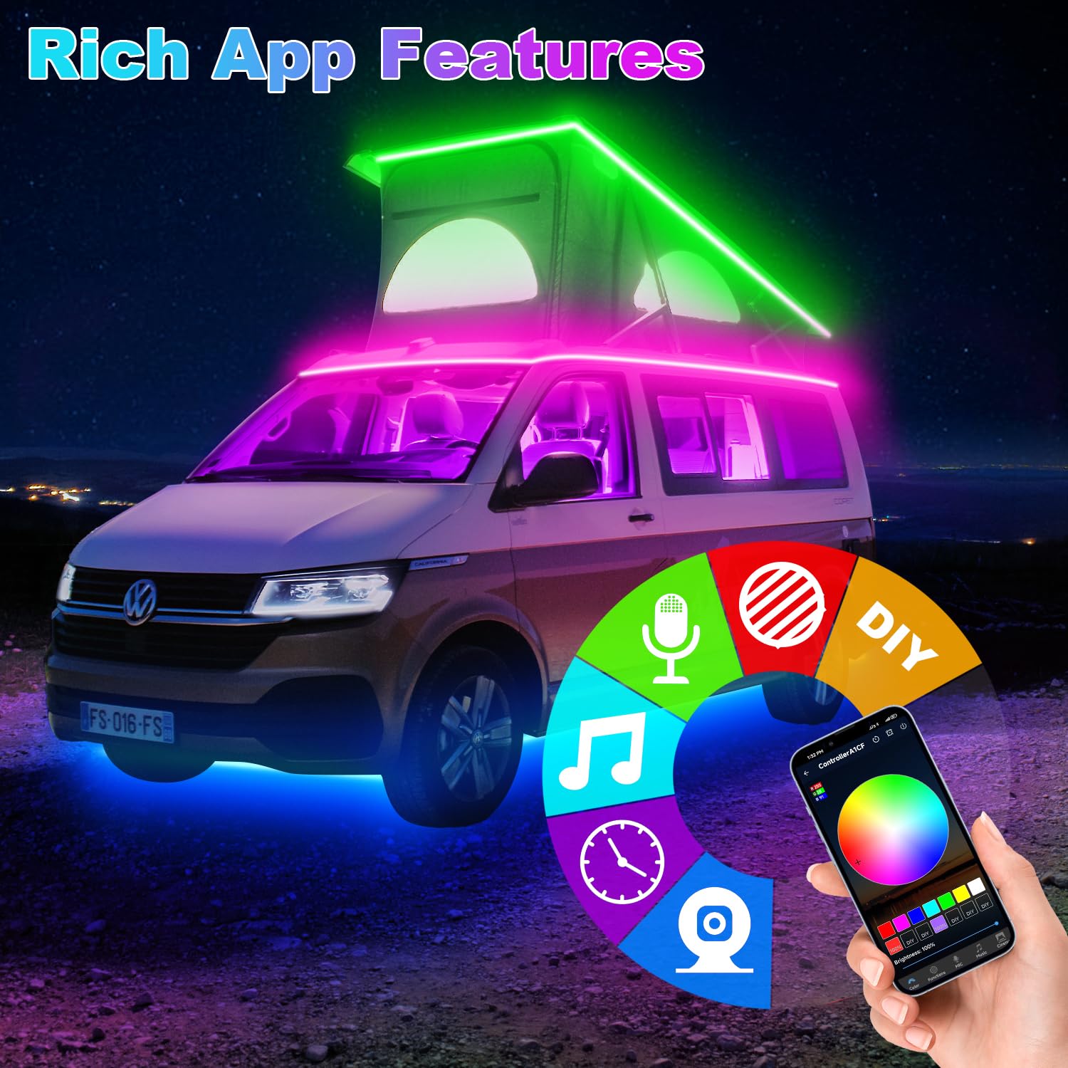 TENDIST remote with smartphone app demonstrating convenient wireless control options