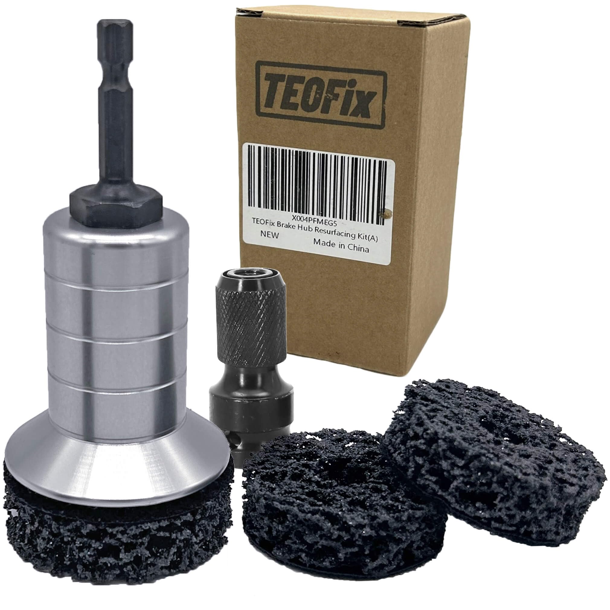 TEOFix size comparison with drill showing compact design for tight wheel wells