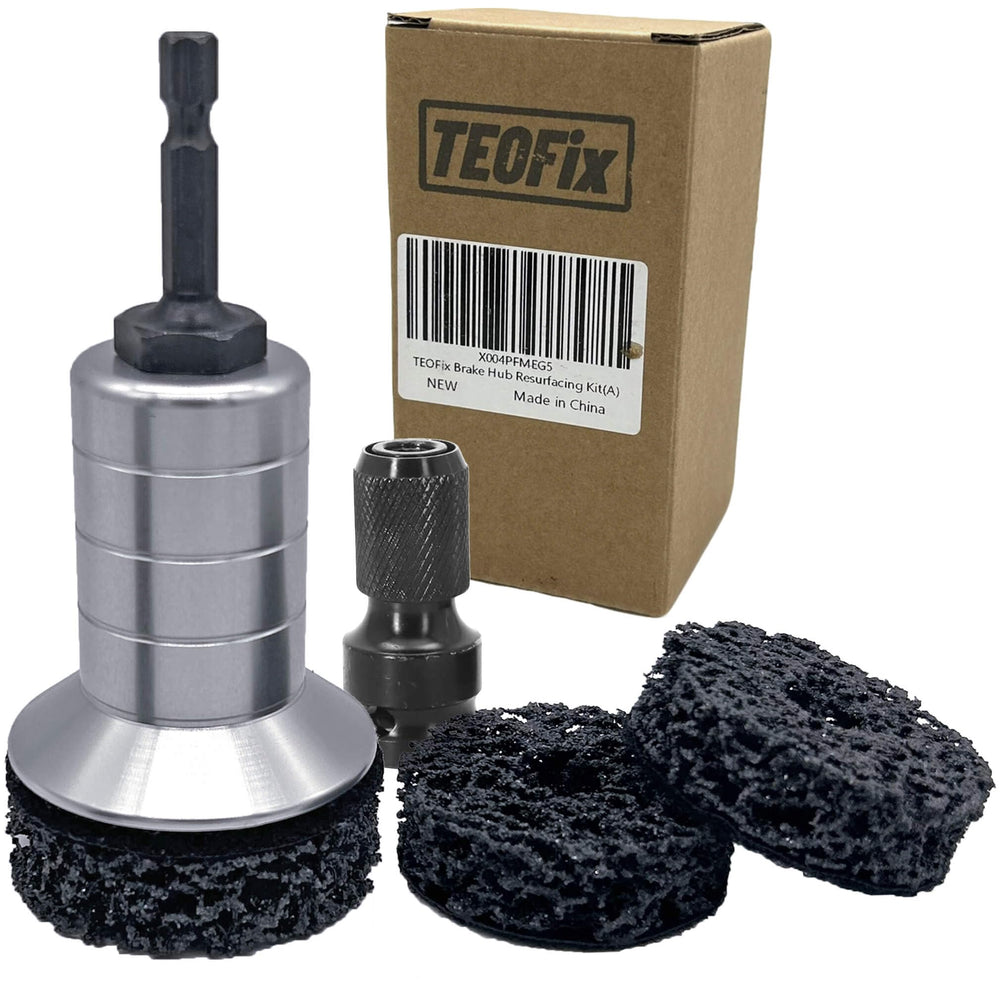 TEOFix size comparison with drill showing compact design for tight wheel wells