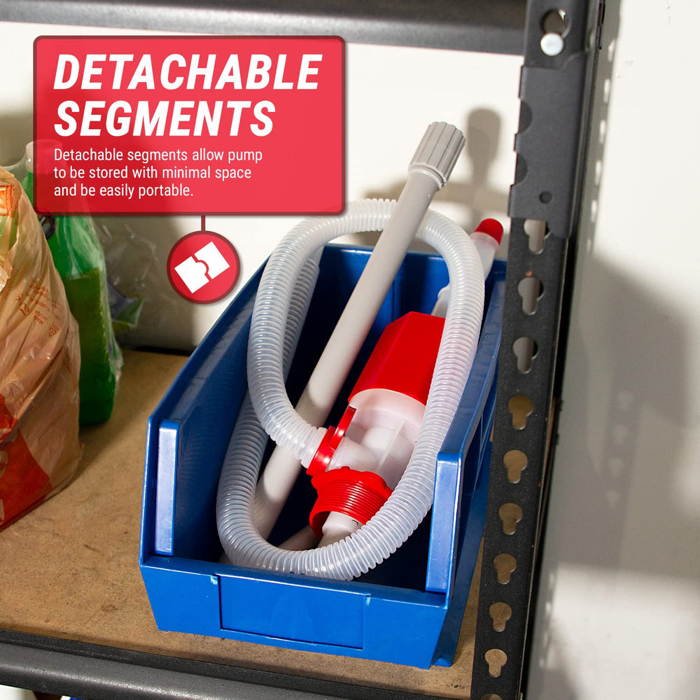 TERA PUMP attached 2-inch bung adapter on drum showing secure sealed fit