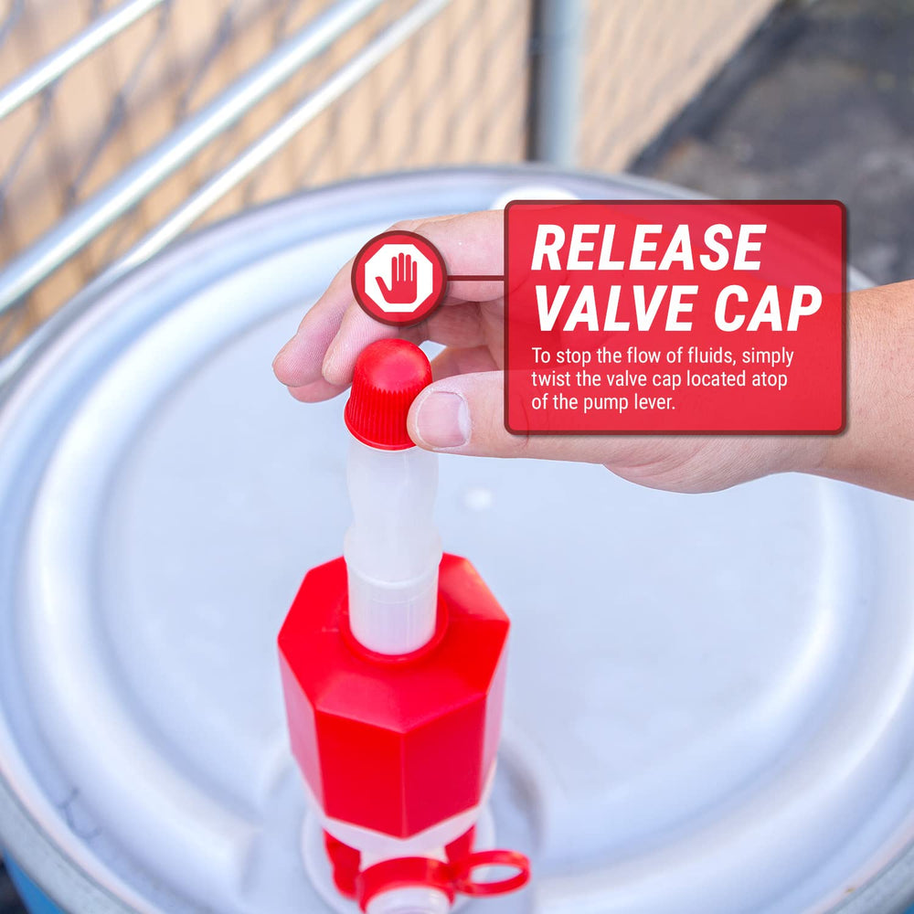 TERA PUMP air vent cap close-up for easy flow control and siphon activation