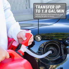 TERA PUMP hose detail displaying flexible tubing for easy transfers