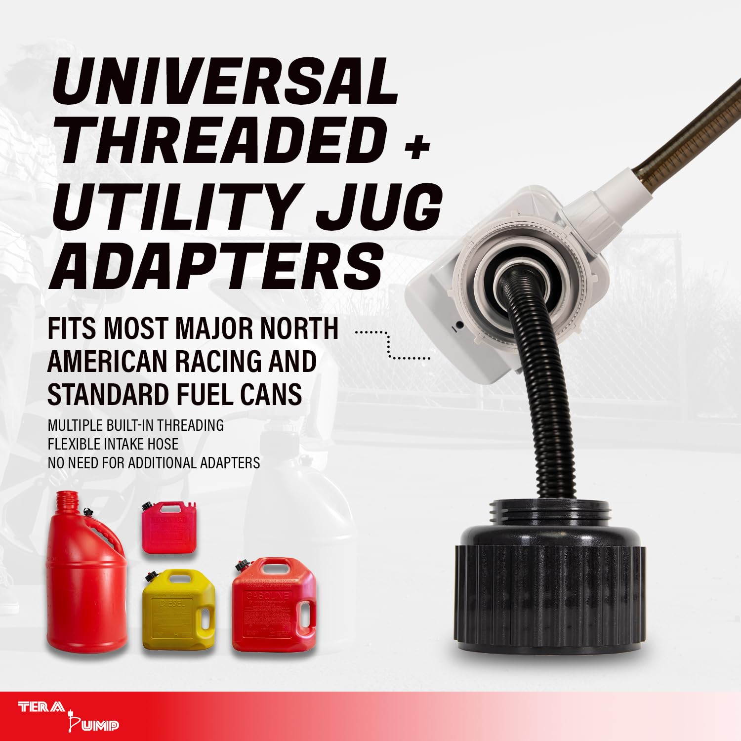 TERA PUMP intake hose displayed with secure seal for reliable suction