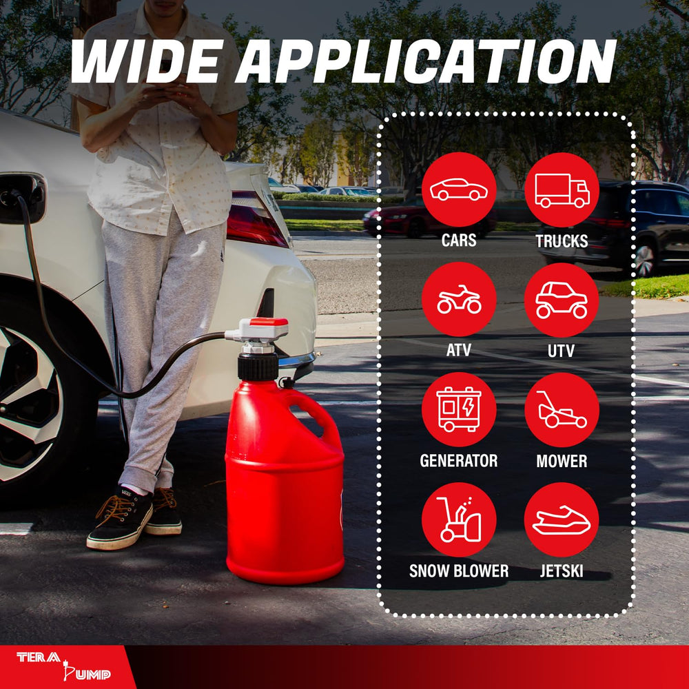 TERA PUMP in a garage lifestyle scene for convenient equipment fueling