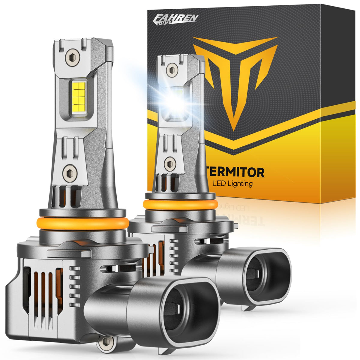 Termitor front view of 9005 bulb showing housing and connector for easy swap