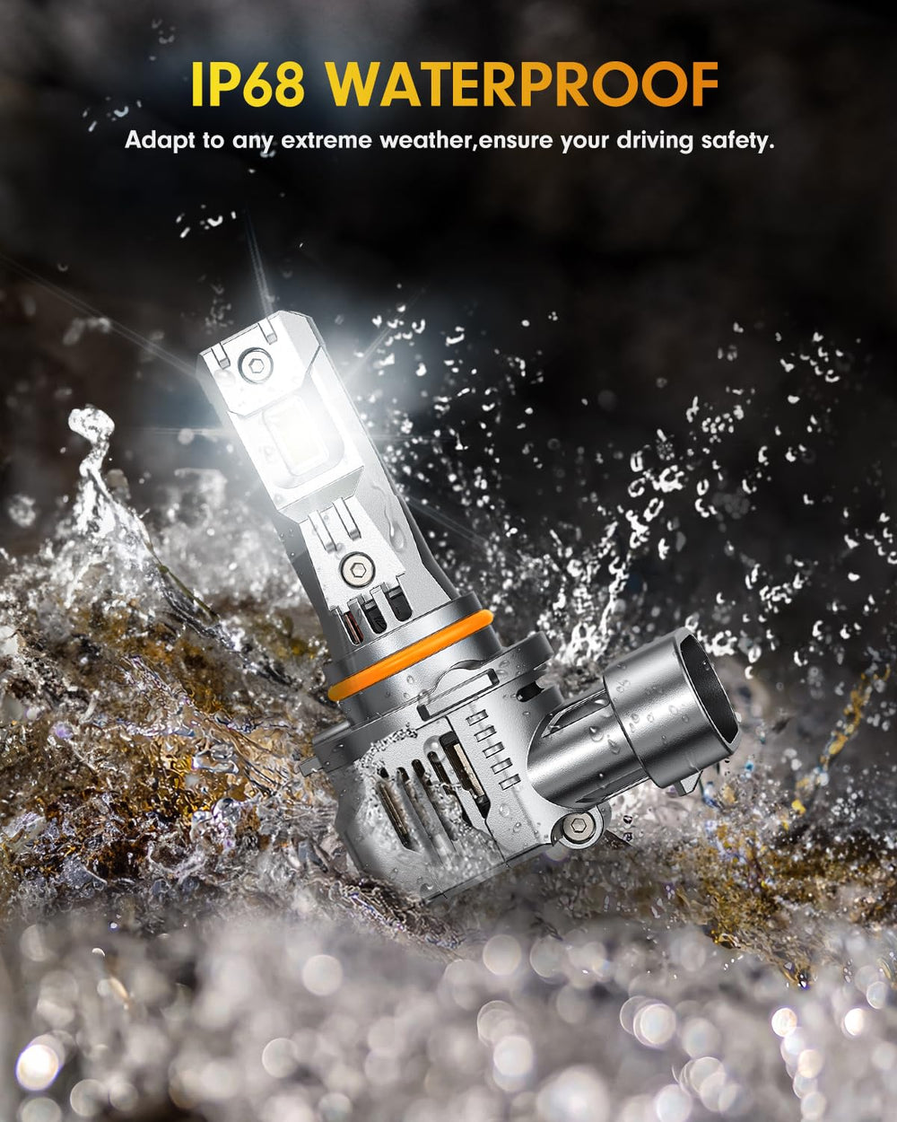 Termitor installed in headlamp highlighting brighter, clearer nighttime visibility