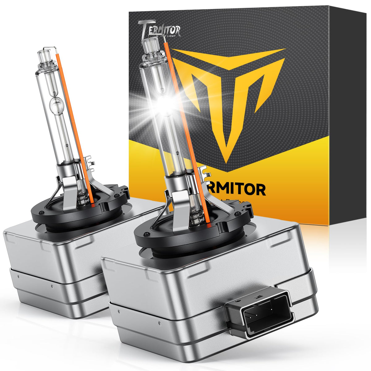 Termitor D1S front view showing bright xenon tube and clean fit for easy replacement