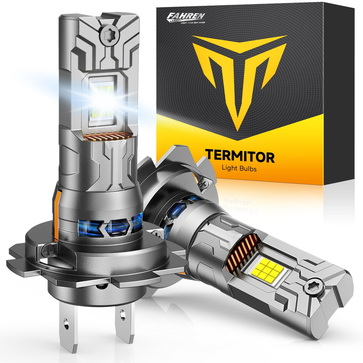 Termitor H7 front view pack of 2 showing compact bulbs and easy replacement benefit