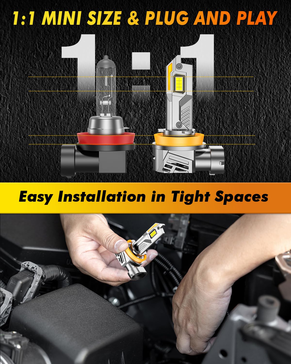 Termitor installed in vehicle fog housing demonstrating improved night visibility