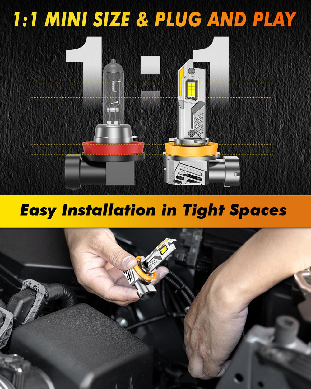 Termitor installed in vehicle fog housing demonstrating improved night visibility