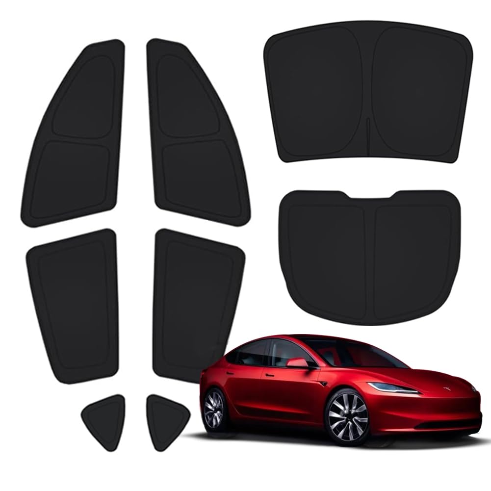 TESBEAUTY windshield cover installed showing full front blackout and privacy