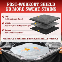 TESFEEL in use after gym ride protecting seat from sweat and moisture