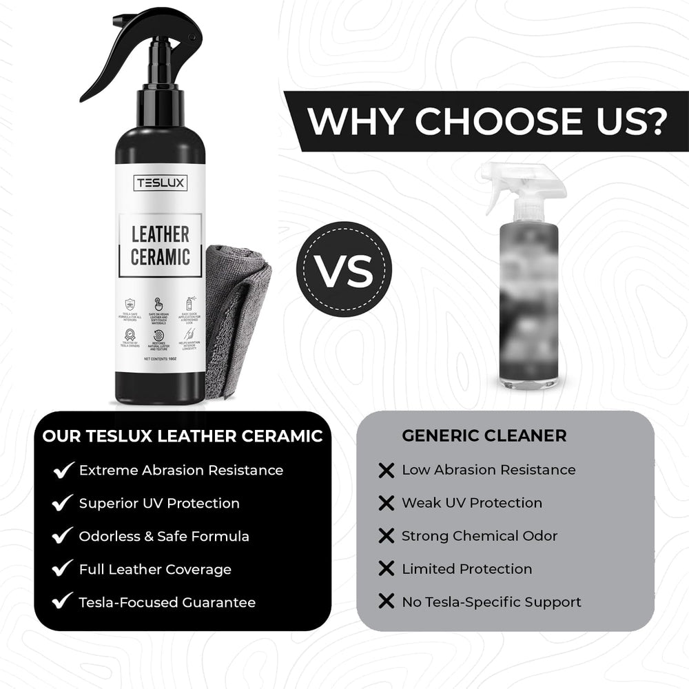 TesLux detail on vegan leather texture preserving original finish