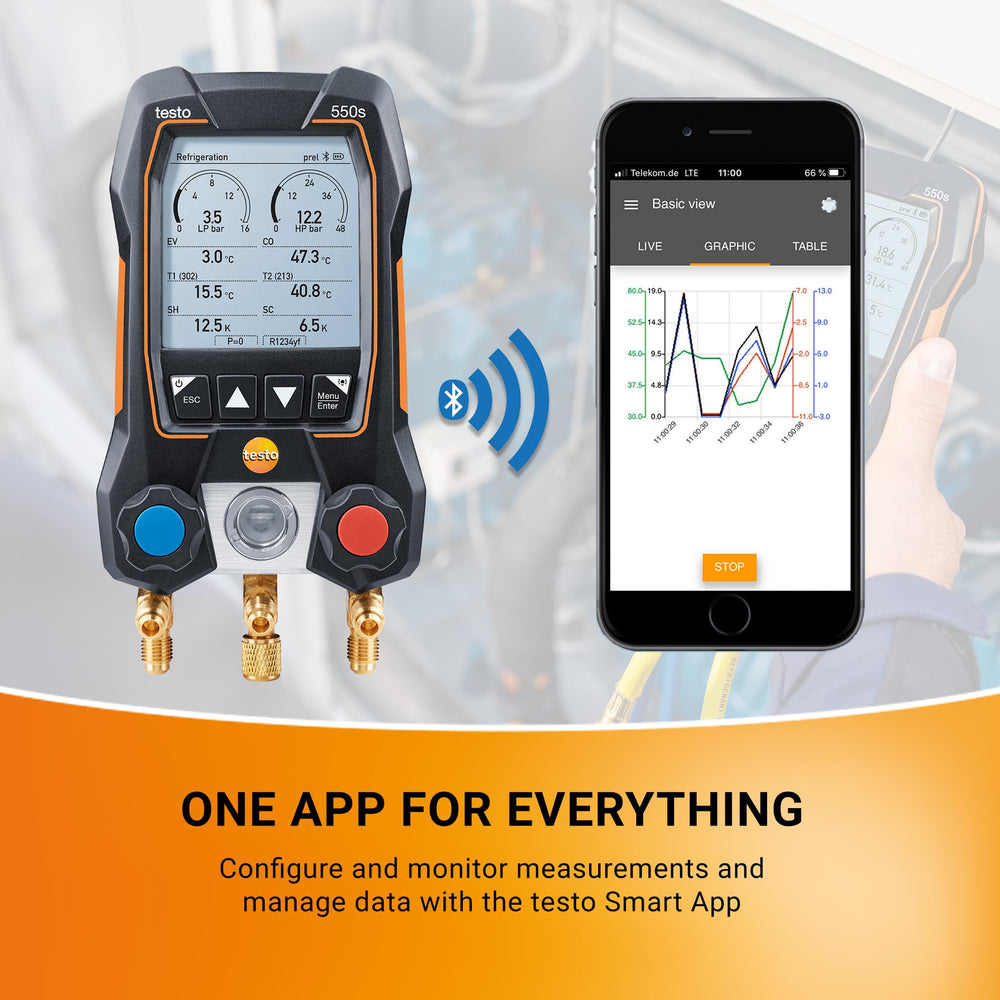 Testo 550s temperature probe closeup sensor tip for accurate system measurements