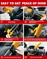 Tevlaphee bright yellow lock at night, maximizing visibility for theft prevention