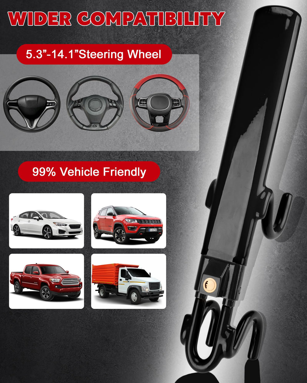 Tevlaphee installed on steering wheel showing quick on-off protection