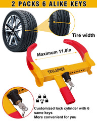 Tevlaphee installed on trailer wheel demonstrating secured wheel and theft prevention