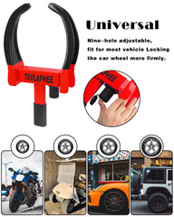 Tevlaphee installed on trailer wheel providing visible security deterrent