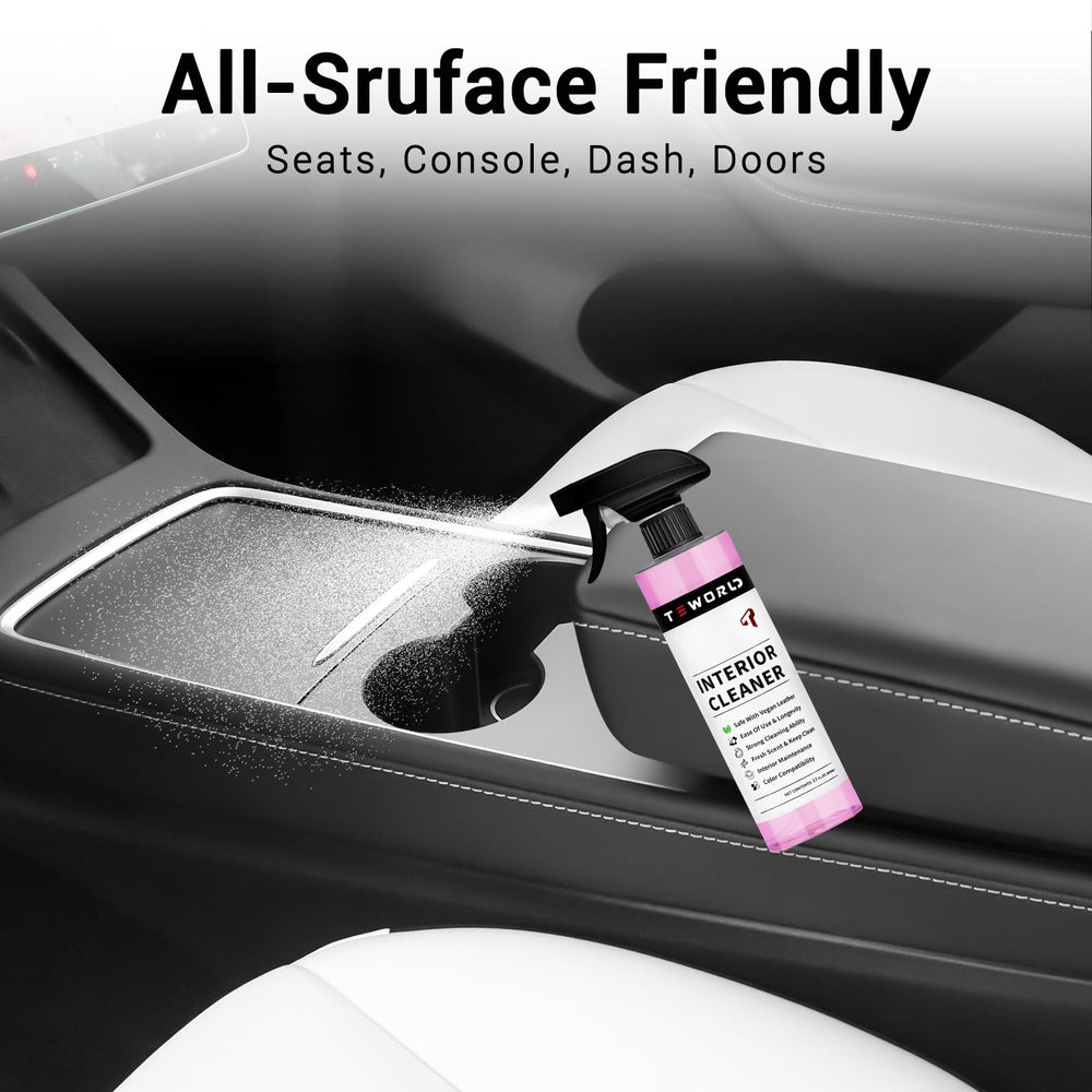 teworld black seat texture close-up, highlights gentle finish care