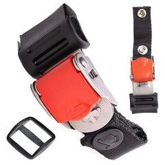 The Helmet Shop front view of buckle kit showing solid metal construction and easy upgrade benefit