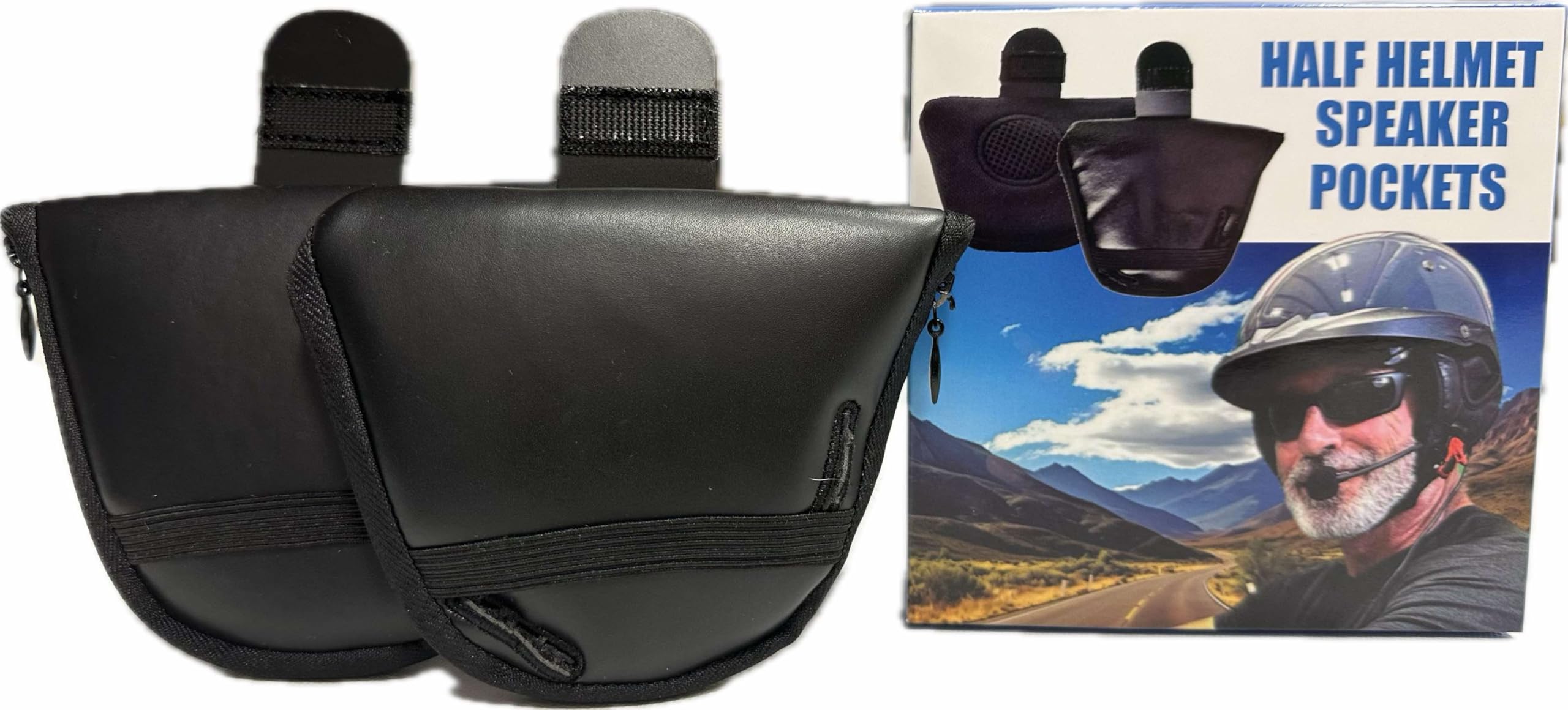 The Helmet Shop front view of speaker pouch showing neat fit and improved sound