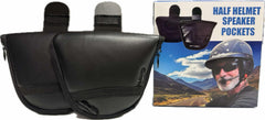 The Helmet Shop front view of speaker pouch showing neat fit and improved sound