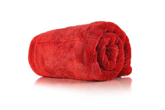 The Rag Company 1500 folded red towel showing plush pile and professional look