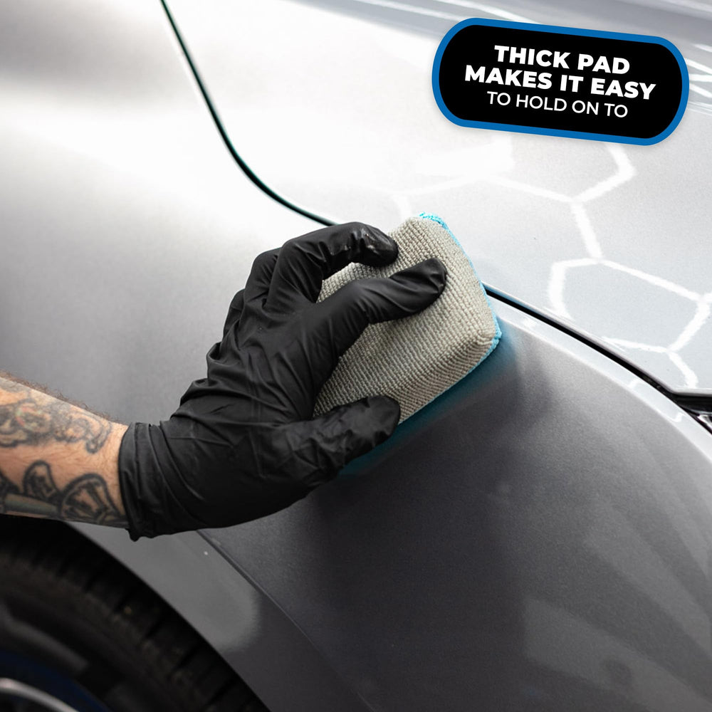 The Rag Company blue and ice grey pads color-coded to prevent cross-contamination