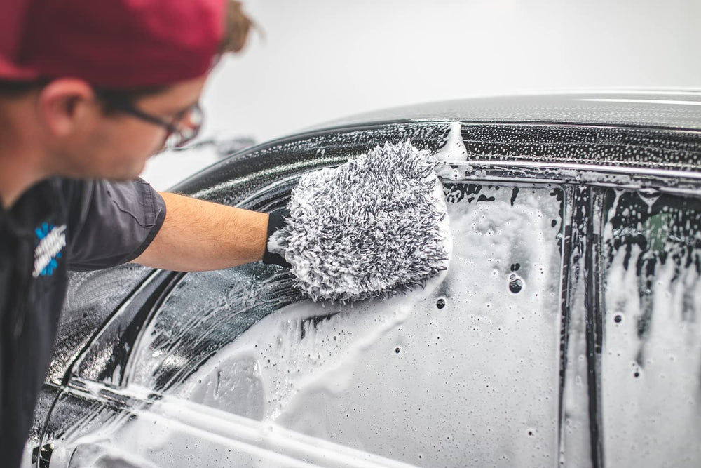 The Rag Company foam-backed pad detail showing cushioning and paint protection benefit