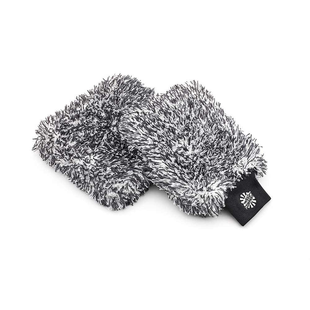 The Rag Company front view of black mitt and pad showing professional look and benefit
