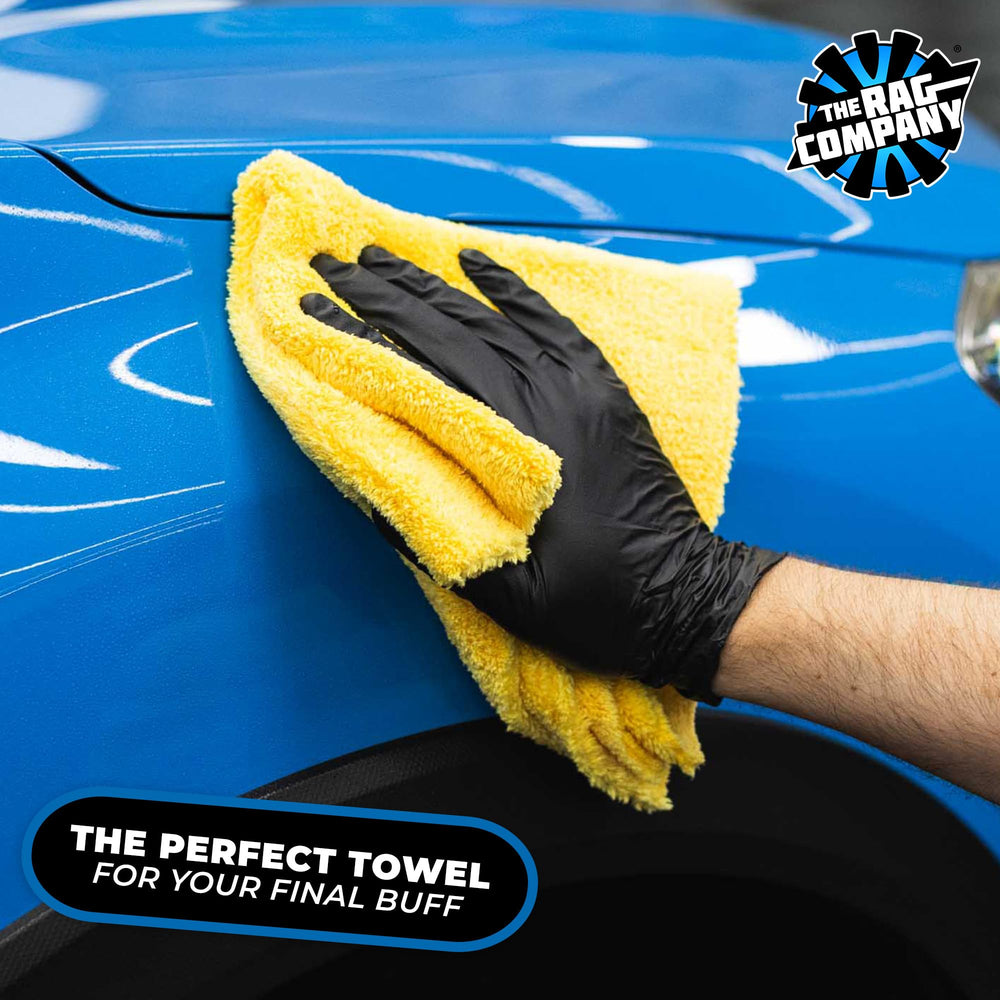 The Rag Company polishing wax removed with towel showing effective residue lift