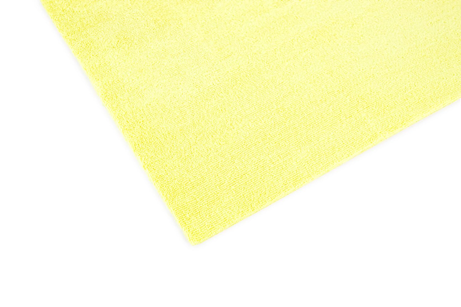 The Rag Company towel size comparison beside a hand showing 16x16 inches