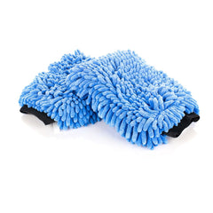 The Rag Company front packaging showing two blue chenille mitts and benefits