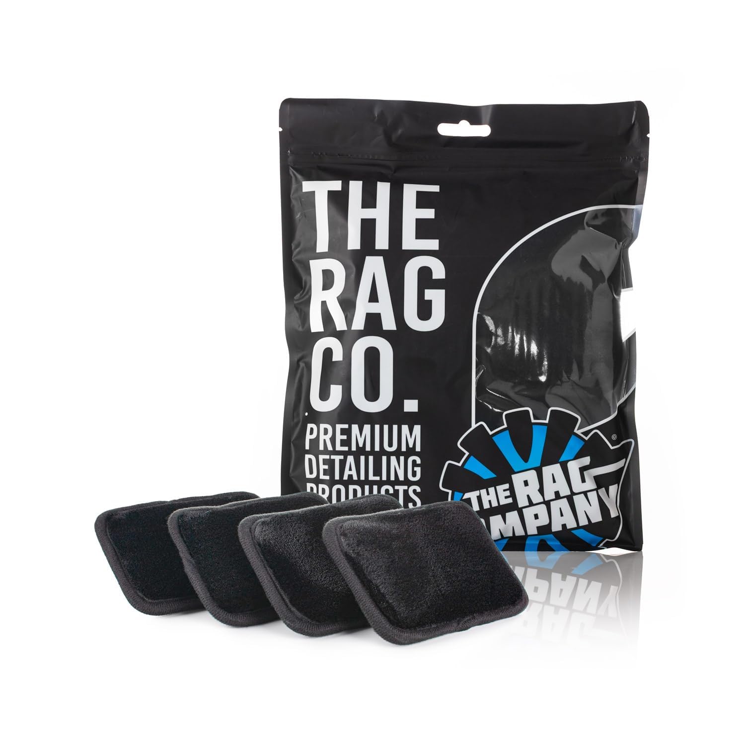 The Rag Company front view of 4-pack interior scrubber showing packaging and pads