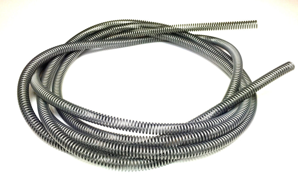 The Stop Shop stainless brake line protector front view showing 16-foot coil and label, durable protection