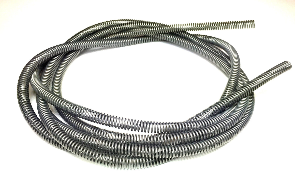 The Stop Shop stainless brake line protector front view showing 16-foot coil and label, durable protection