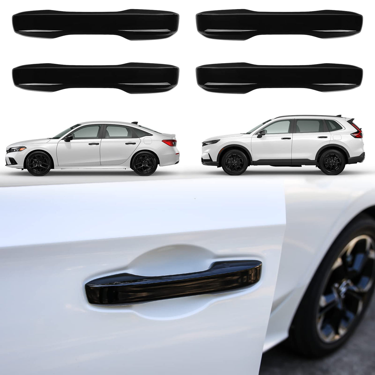 Thenice front view of black handle cover showing precise fit and stylish protection