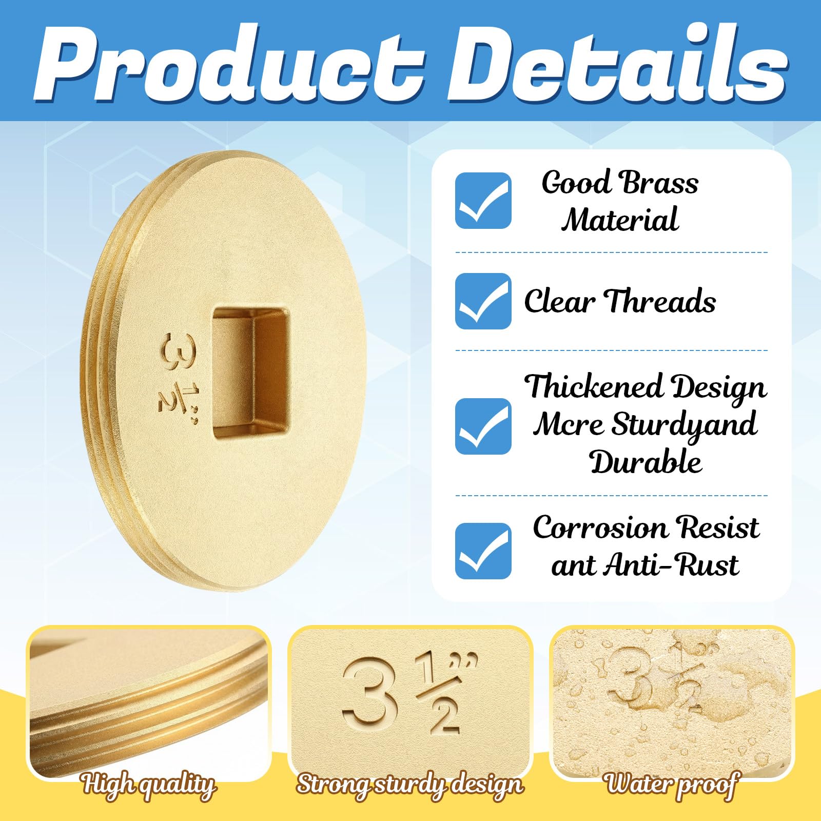 Therwen detailed view of machined threads showing corrosion-resistant durability