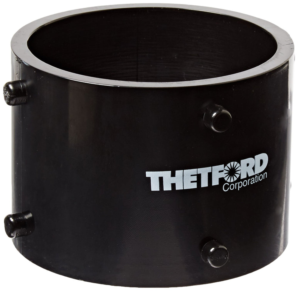 Thetford adapter front view showing secure connection and easy hose attachment