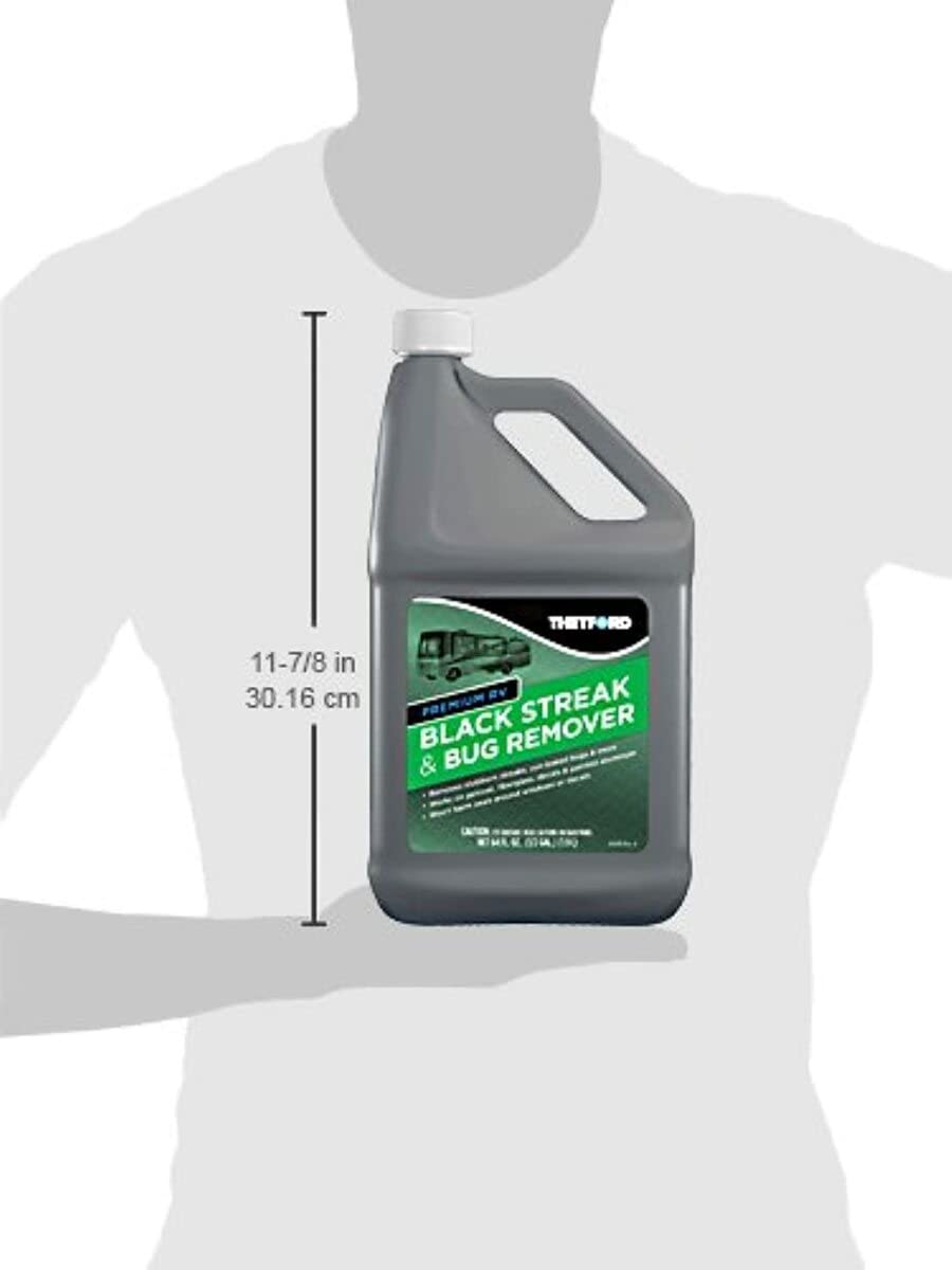 Thetford environmental badge indicating biodegradable formula and safer cleanup