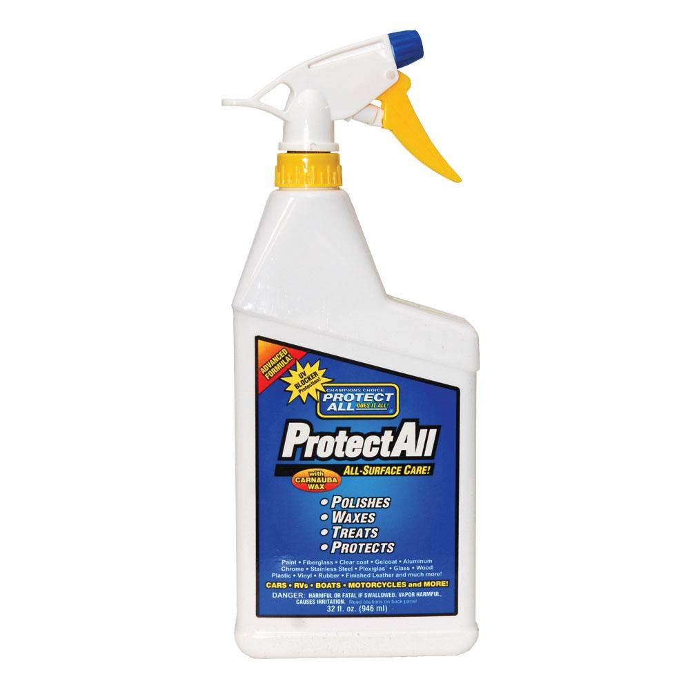 Thetford bottle front label showing product name and size, clear identification and quick use benefit